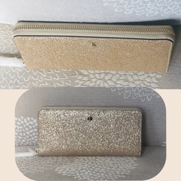 ✨KATE SPADE✨HOST PICK! Gold Glitter Wallet NEW - Picture 6 of 13